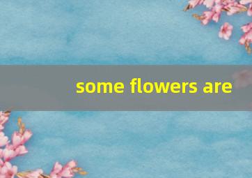 some flowers are